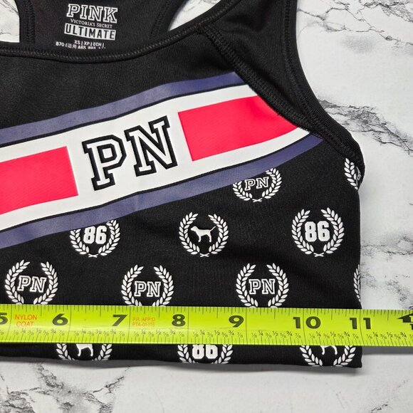 PINK Victoria's Secret Ultimate Extra Small Black Pink Racerback Sports Bra - Picture 5 of 7